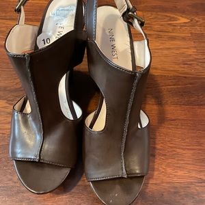 Size 10 Brown Nine West Wedges